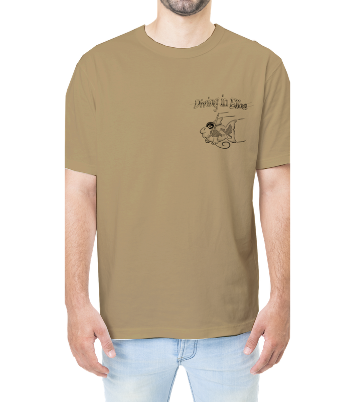 T-shirt Diving in Elba beige per uomo, vista frontale con logo