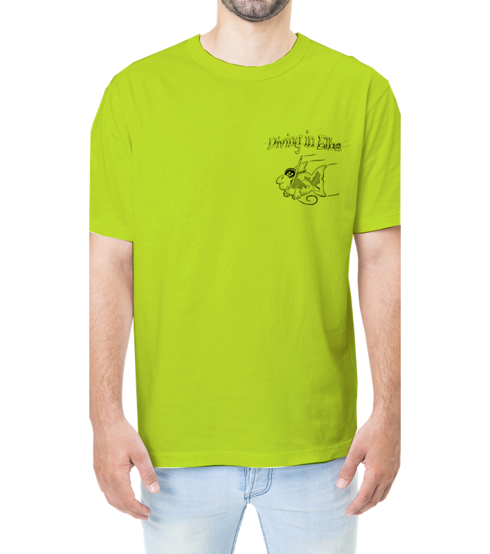 T-shirt Diving in Elba lime per uomo, vista frontale con logo